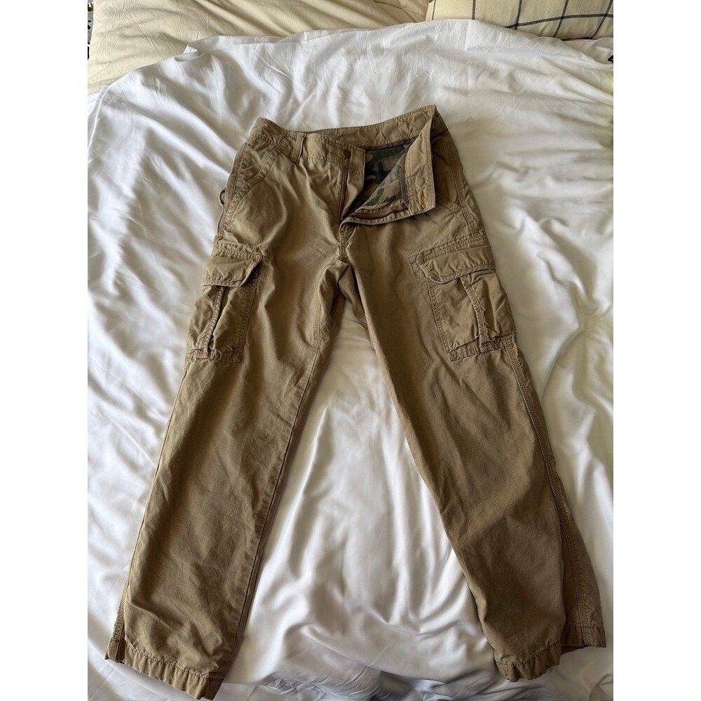 L.L.Bean Men's Khaki Cargo Pants 30W 100% Cotton
